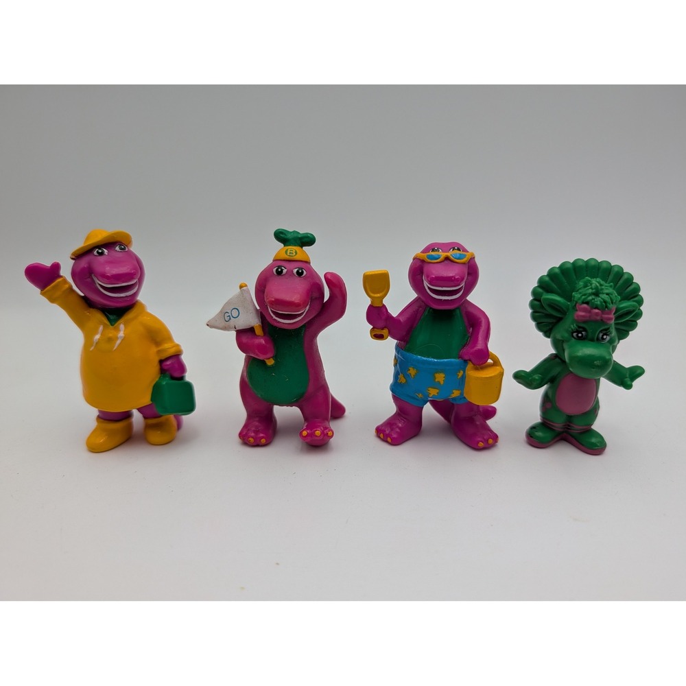 Barney Baby Bop Mini Figures Purple Vintage Lyons Group PVC Lot of 4